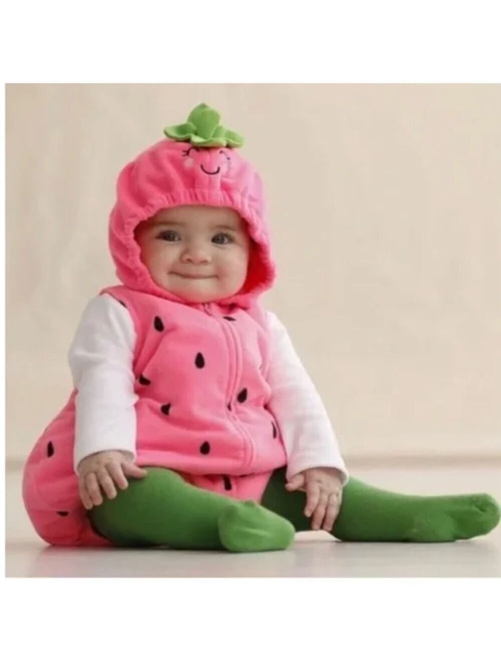 Carter's Pink and Green Bodysuit with Hood